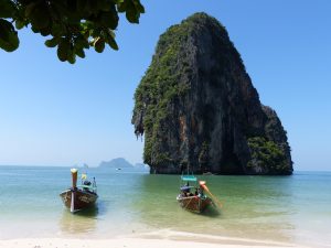 Boats at Rai Le Beach, Krabi, Thailand