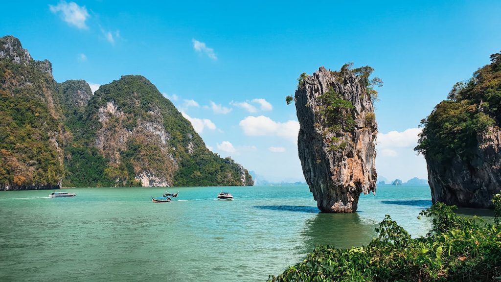 Rock formation in a bay near Phuket, Thailand