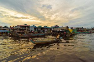 Cambodia, Tonle Sap Lake, Floating village