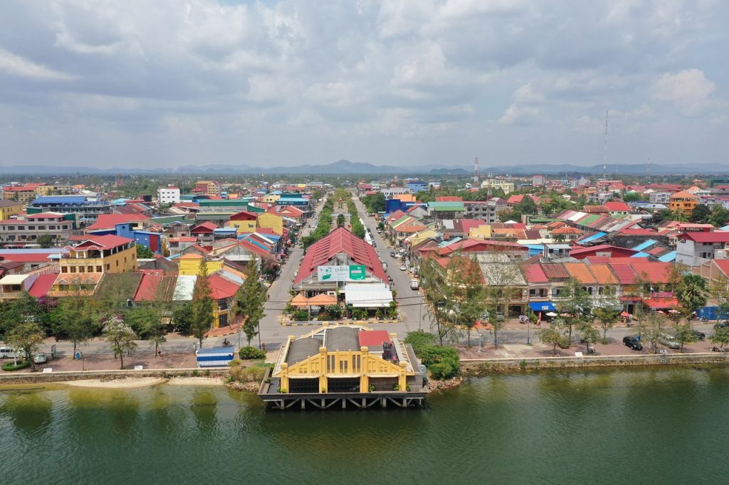 City and river panorama, Kampot, Cambodia